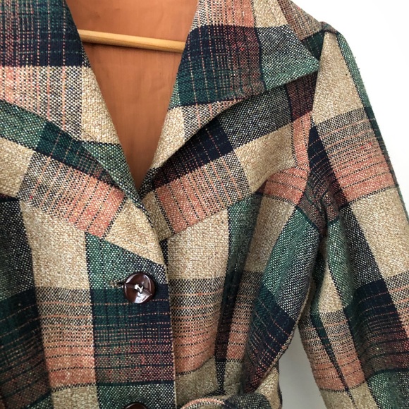 Vintage plaid coat - Picture 5 of 12